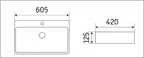 Раковина-чаша CeramaLux 60 D1338 (8145) Белая фаянс накладная