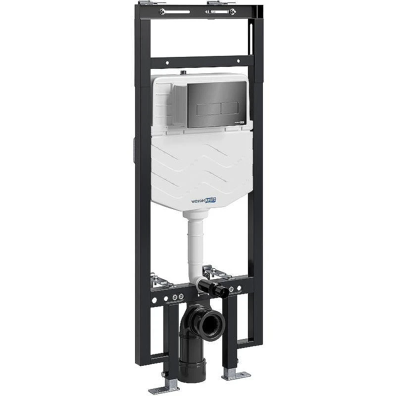 Инсталляция WasserKRAFT Dinkel 58TLT.010.ME.PB03 для унитаза с клавишей смыва Черный глянец