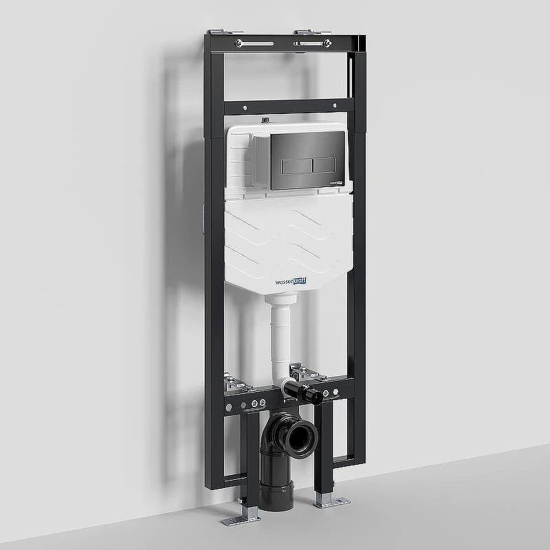 Инсталляция WasserKRAFT Dinkel 58TLT.010.ME.PB03 для унитаза с клавишей смыва Черный глянец
