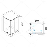 Душевой уголок RGW Passage PA-146 100х90 020814690-11 профиль Хром стекло прозрачное