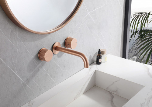 Смеситель для раковины Abber Wasser Kreis AF81122MRG Розовое золото матовое латунь встраиваемый