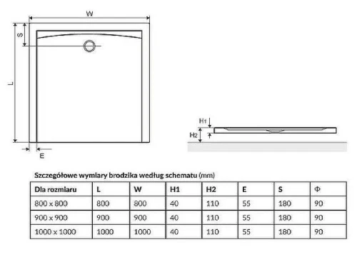 Акриловый поддон для душа Excellent Forma 80x80 BREX.FOR08WHN Белый