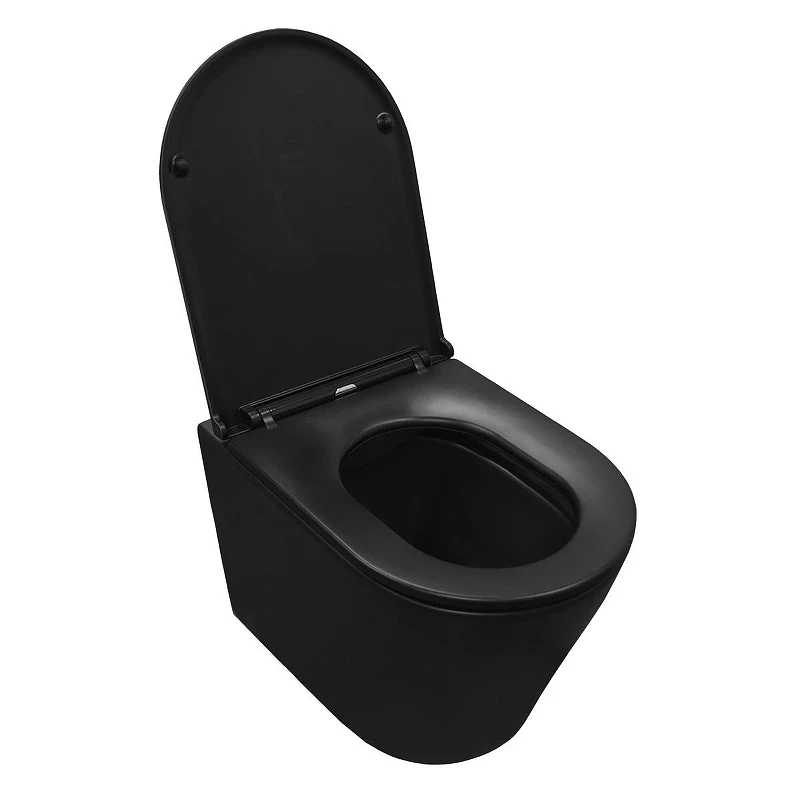 Унитаз подвесной Azario Teramo AZ -053E-R-MB/ AZ-0053-MB цвет Черный матовый с сиденьем Микролифт