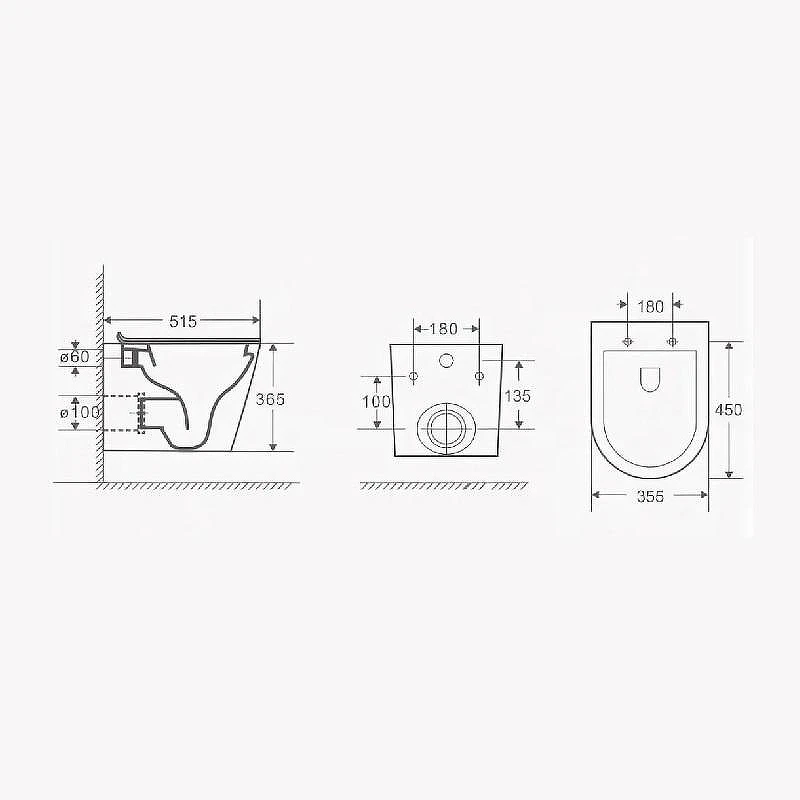 Унитаз подвесной Azario Teramo AZ -053E-R-MB/ AZ-0053-MB цвет Черный матовый с сиденьем Микролифт