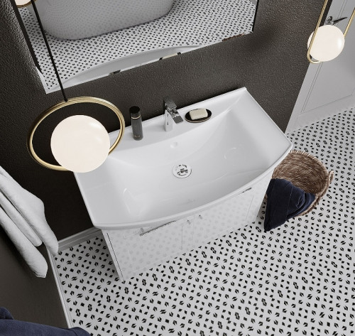 Тумба под раковину 1MarKa Lina Classic New 85Н У94494 Белый глянец МДФ / ЛДСП