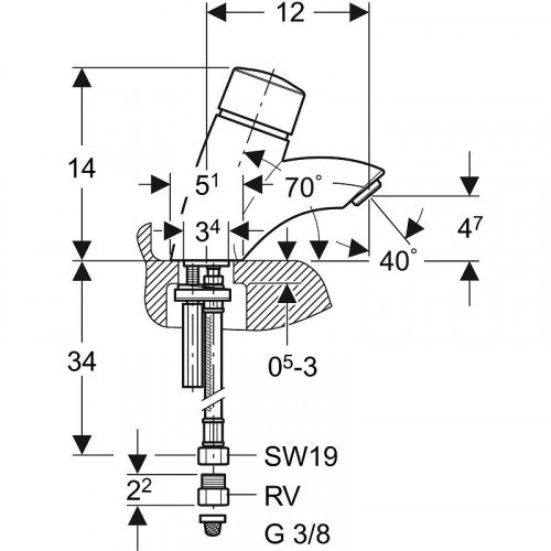 Смеситель для раковины Geberit HyTronic 115.721.21.1 Глянцевый хром латунь