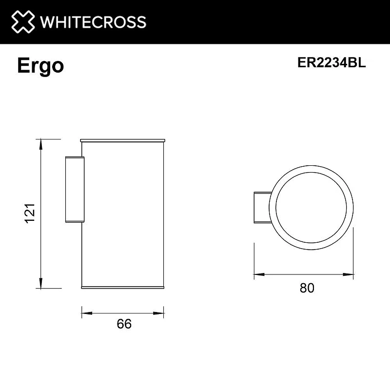 Стакан для зубных щеток Whitecross Ergo black ER2234BL цвет Черный матовый