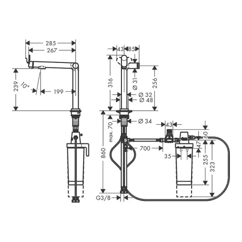 Смеситель для кухни Hansgrohe Aqittura M91 76804000 Хром латунь