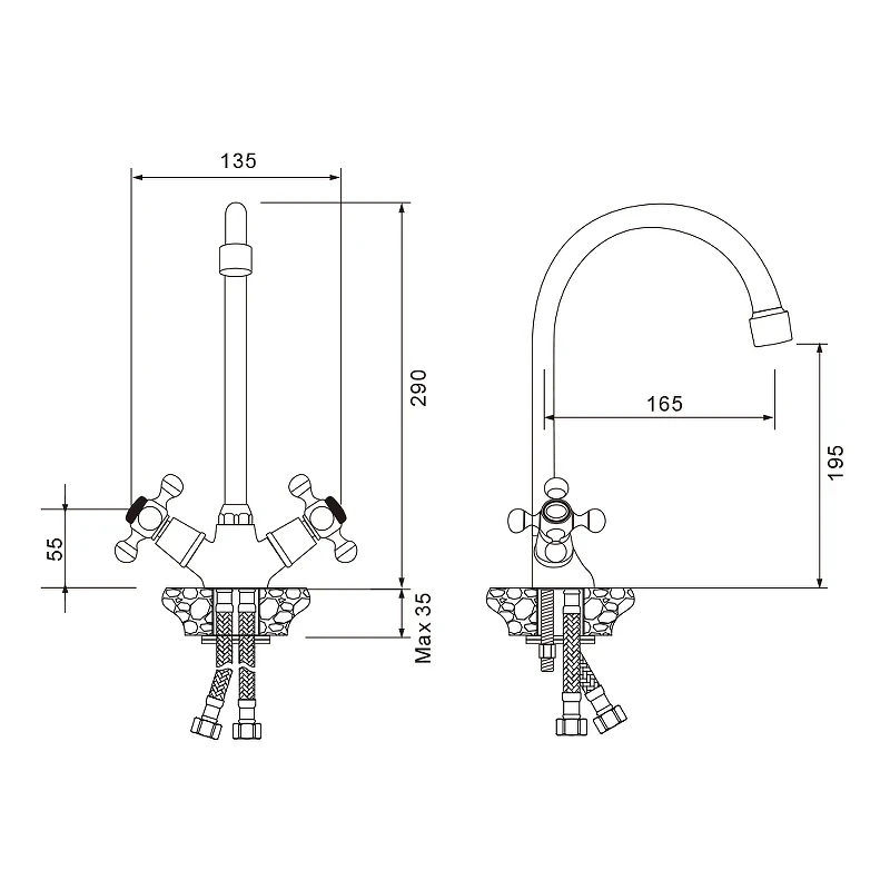 Смеситель для кухни WesnaArt Rassvet RAS02-110 Хром