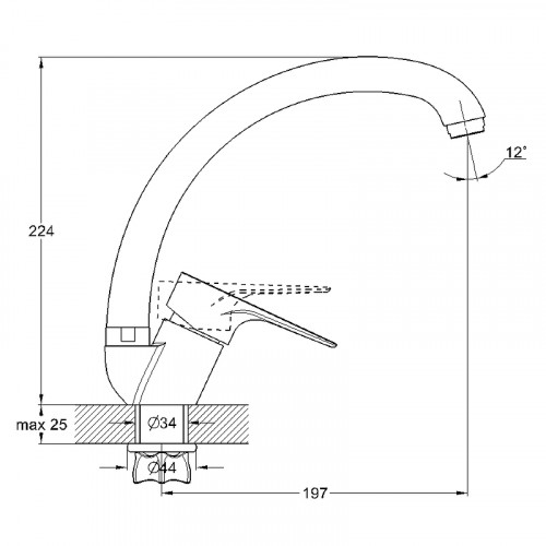 Смеситель для кухни G-Lauf NUD4-A045 Хром