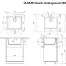 Кухонная мойка Ulgran Quartz Underground 450-01 Жасмин искусственный камень (литьевой мрамор) встраиваемый