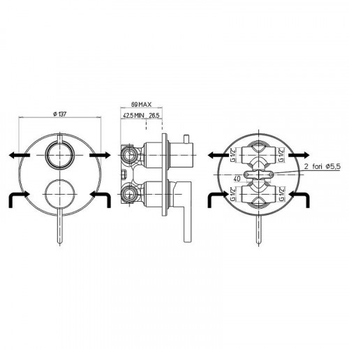 Смеситель для душа Paini Brera 74PJ6911 Золото матовое