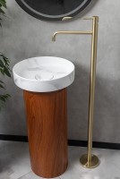 Раковина-чаша Boheme Corian 40 801-CLCT Calacatta искусственный камень (литьевой мрамор) накладная