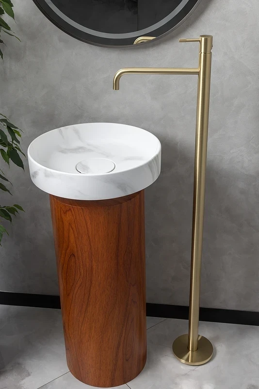 Раковина-чаша Boheme Corian 40 801-CLCT Calacatta искусственный камень (литьевой мрамор) накладная