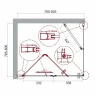 Душевой уголок BelBagno Albano 80х80 ALBANO-AS-1-80-C-Cr профиль Хром стекло прозрачное
