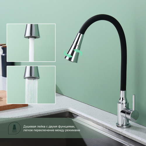 Смеситель для кухни Splenka S201.4306 Хром Черный