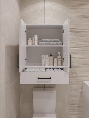 Подвесной шкаф DIWO Брянск 60 BR2710S над стиральной машиной цвет Белый