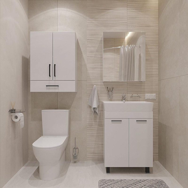 Подвесной шкаф DIWO Брянск 60 BR2710S над стиральной машиной цвет Белый