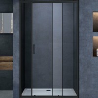 Душевая дверь Vincea Alpha 110 VDS-3AL110CLB профиль Черный стекло прозрачное