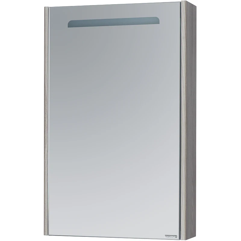 Зеркальный шкаф Aquaton Сильва 50 L 1A215502SIW6L с подсветкой Дуб фьорд МДФ / ЛДСП, стекло