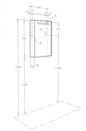 Зеркальный шкаф Aquaton Сильва 50 L 1A215502SIW6L с подсветкой Дуб фьорд МДФ / ЛДСП, стекло