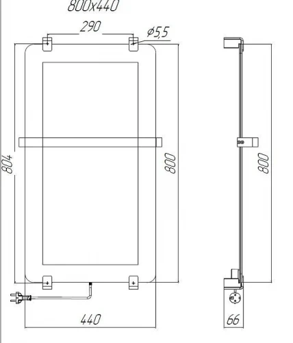 Электрический полотенцесушитель Allen Brau Infinity 80x44 00325643 цвет Серебро