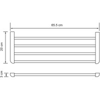 Полка для полотенец WasserKRAFT Kammel K-8311 Хром