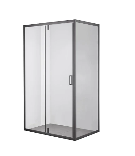 Душевой уголок Olive's Duero 120х80 DR-128CR-SH-GB профиль Черный матовый стекло прозрачное