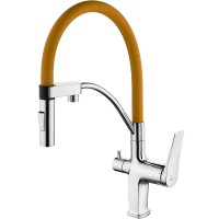 Смеситель для кухни Lemark Comfort LM3074C-Orange Хром Оранжевый латунь