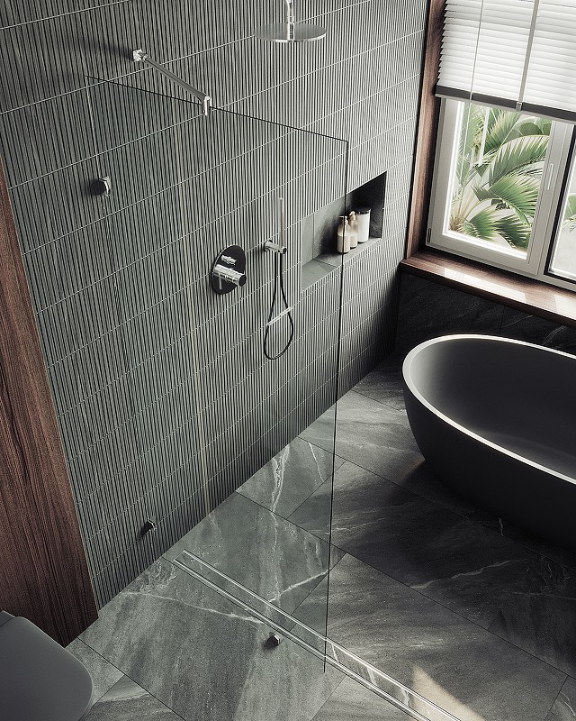 Душевая перегородка Maybah Glass MGD-260-4 890x1950 коннектор стена-стекло Хром глянцевый стекло прозрачное