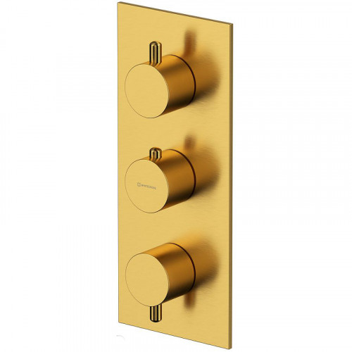 Смеситель для душа Whitecross Y brushed gold Y1238GLB с термостатом Брашированное золото латунь встраиваемый
