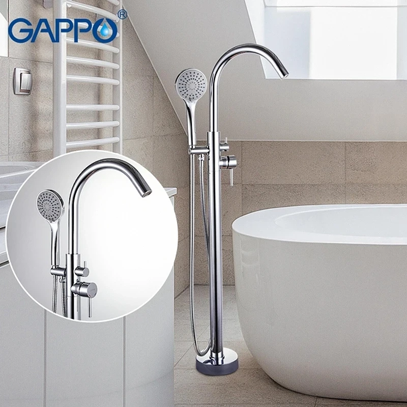 Смеситель для ванны Gappo G3098 Хром латунь на пол