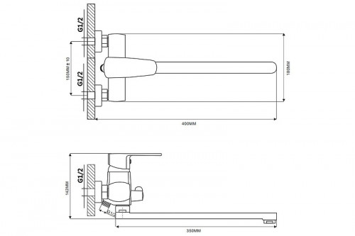 Смеситель для ванны Ekko E22301 универсальный цвет Хром Белый