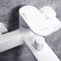 Смеситель для ванны WasserKRAFT Mindel 8501 Белый матовый латунь на стену однорычажный