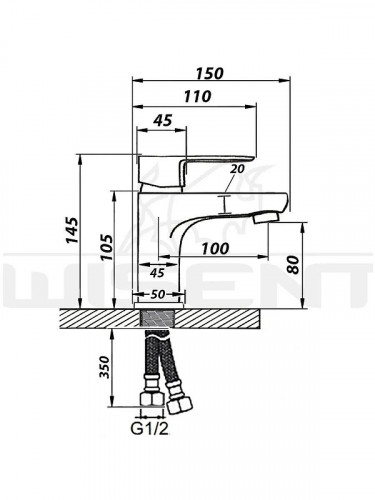 Смеситель для раковины Wisent WP10118 цвет Хром