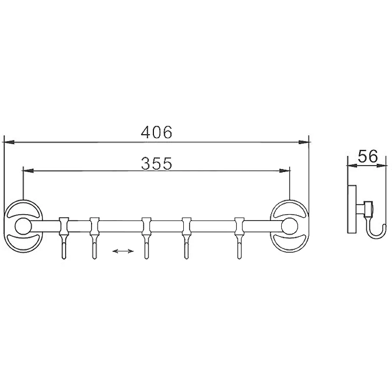 Вешалка для полотенец Frap F19 F1915-5 Хром