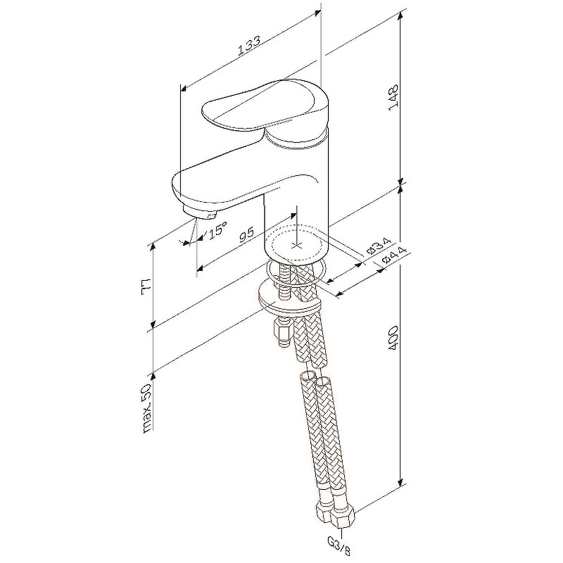 Смеситель для раковины AM.PM Sunny F85C02100 Хром латунь
