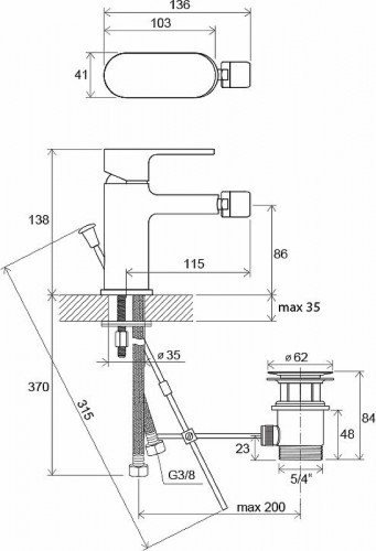 Смеситель для биде Ravak Chrome CR 055.00 X070055 Хром латунь