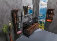 Шкаф пенал Boheme Armadi Art Loft 30 896-D подвесной Dark wood МДФ / ЛДСП