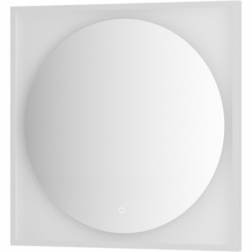 Зеркало Defesto Eclipce 80х80 DF 2228S с подсветкой 18W-4500К/в багетной раме/Сенсорный выключатель/Нейтральный белый свет/Белая рама