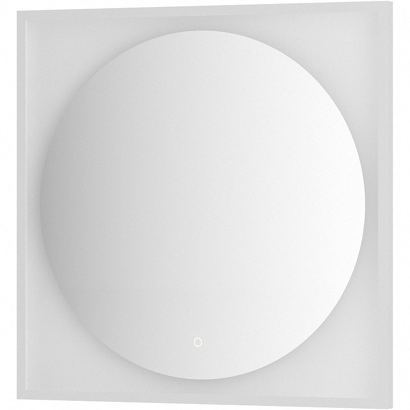 Зеркало Defesto Eclipce 80х80 DF 2228S с подсветкой 18W-4500К/в багетной раме/Сенсорный выключатель/Нейтральный белый свет/Белая рама