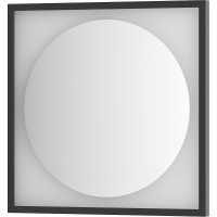 Зеркало Defesto Eclipce 60х60 DF 2231 с подсветкой 12W-3000К/в багетной раме/Без выключателя/Теплый белый свет/Черная рама