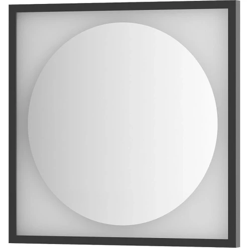 Зеркало Defesto Eclipce 60х60 DF 2231 с подсветкой 12W-3000К/в багетной раме/Без выключателя/Теплый белый свет/Черная рама