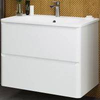 Тумба под раковину Art&Max Sanremo 80 AM-Sanremo-800-2C-SO-BL подвесная Белая глянцевая
