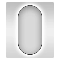 Зеркало Wellsee 7 Rays' Spectrum 45 172201870-172201880 с подсветкой цвет Черный матовый с сенсорным выключателем