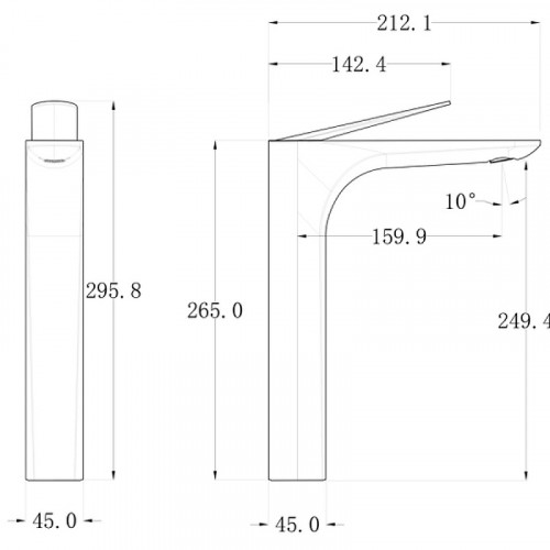 Смеситель для раковины Bronze de Luxe Icon 2041CG Золото матовое латунь