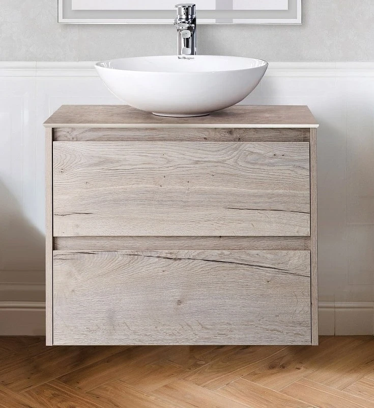 Тумба под раковину BelBagno Kraft 60 KRAFT-600-2C-SO-RGB подвесная Rovere Galifax Bianco МДФ / ЛДСП