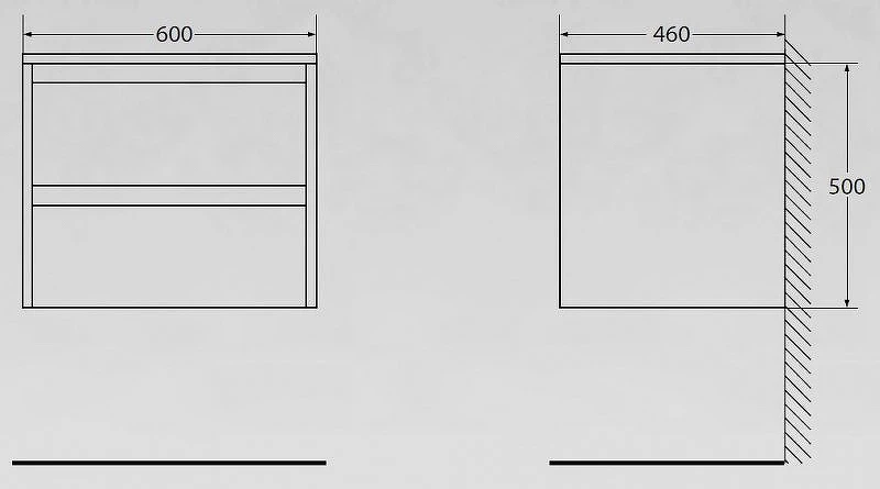 Тумба под раковину BelBagno Kraft 60 KRAFT-600-2C-SO-RGB подвесная Rovere Galifax Bianco МДФ / ЛДСП