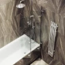 Шторка для ванны Maybah Glass MGV-584-4 980х1400 складная 4 секции Хром глянцевый стекло прозрачное
