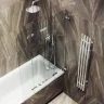 Шторка для ванны Maybah Glass MGV-584-4 980х1400 складная 4 секции Хром глянцевый стекло прозрачное
